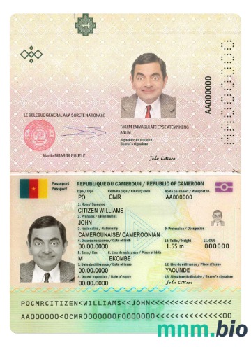Nowa wersja paszportu Kamerunu, w pełni edytowalna